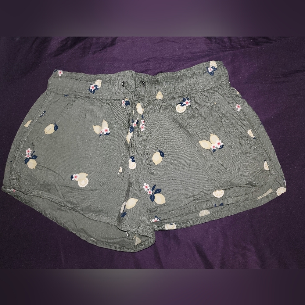 Lemon Floral So Drawstring Shorts